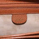 GUCCI Business Bag Leather Brown Gold Auth 207834-19