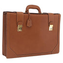 GUCCI Business Bag Leather Brown Gold Auth 207834-1