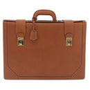 GUCCI Business Bag Leather Brown Gold Auth 207834-2