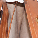 GUCCI Business Bag Leather Brown Gold Auth 207834-22