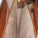 GUCCI Business Bag Leather Brown Gold Auth 207834-22