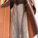 GUCCI Business Bag Leather Brown Gold Auth 207834-29