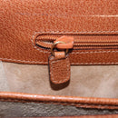 GUCCI Business Bag Leather Brown Gold Auth 207834-29