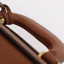 GUCCI Business Bag Leather Brown Gold Auth 207834-8
