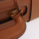 GUCCI Business Bag Leather Brown Gold Auth 207834-9
