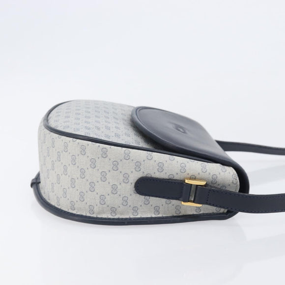 GUCCI Micro GG Supreme Shoulder Bag PVC Navy Gold 007 58 0074 Auth 207839