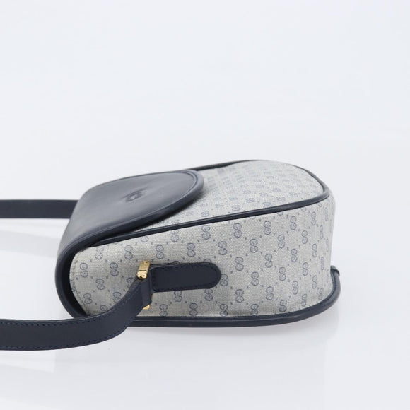 GUCCI Micro GG Supreme Shoulder Bag PVC Navy Gold 007 58 0074 Auth 207839
