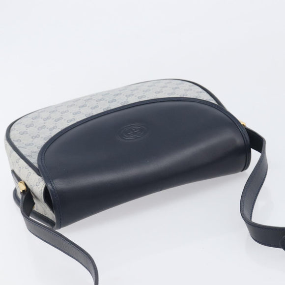 GUCCI Micro GG Supreme Shoulder Bag PVC Navy Gold 007 58 0074 Auth 207839