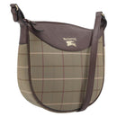 Burberrys Nova Check Shoulder Bag Canvas Brown Gold Auth 207840V-1
