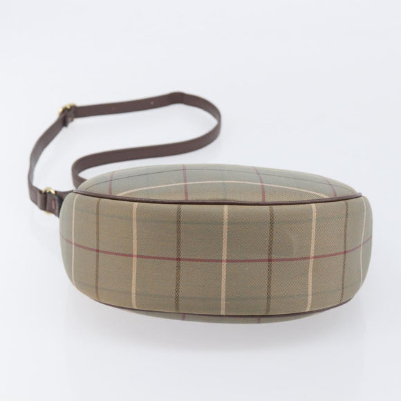 Burberrys Nova Check Shoulder Bag Canvas Brown Gold Auth 207840V