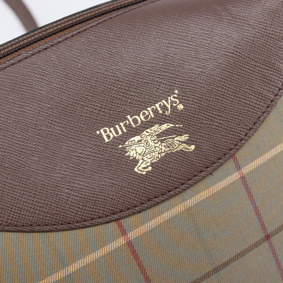 Burberrys Nova Check Shoulder Bag Canvas Brown Gold Auth 207840V