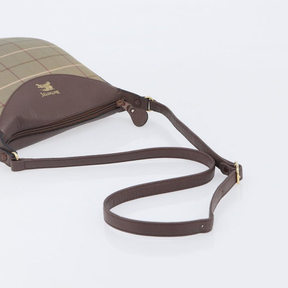 Burberrys Nova Check Shoulder Bag Canvas Brown Gold Auth 207840V