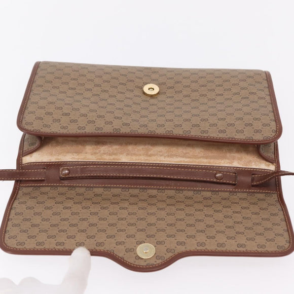 GUCCI Micro GG Supreme Shoulder Bag PVC Beige Gold 004 106 0146 Auth 207841