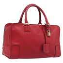 LOEWE Amazona 36 Hand Bag Leather Red Gold Auth 207843-1