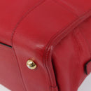 LOEWE Amazona 36 Hand Bag Leather Red Gold Auth 207843-10