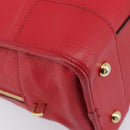 LOEWE Amazona 36 Hand Bag Leather Red Gold Auth 207843-11
