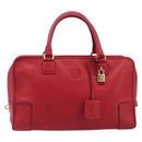 LOEWE Amazona 36 Hand Bag Leather Red Gold Auth 207843-2
