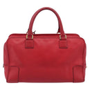 LOEWE Amazona 36 Hand Bag Leather Red Gold Auth 207843-3
