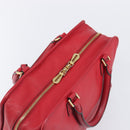 LOEWE Amazona 36 Hand Bag Leather Red Gold Auth 207843-6
