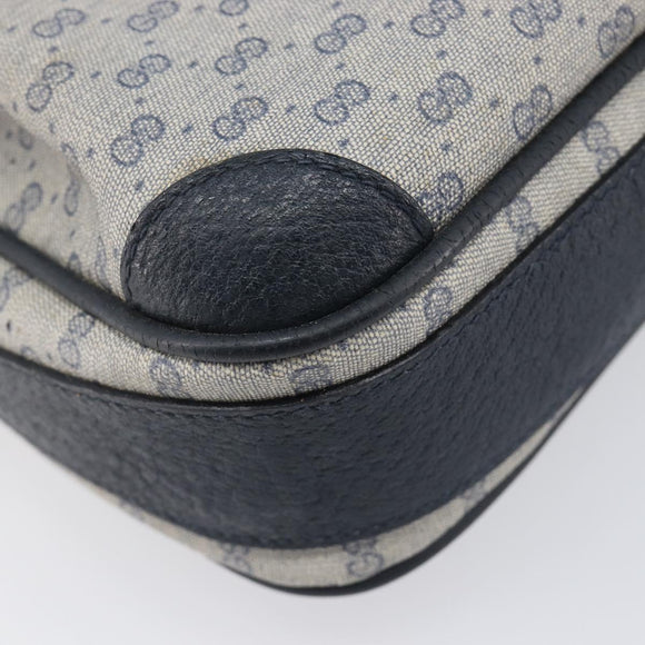 GUCCI Micro GG Supreme Shoulder Bag PVC Navy Gold 007 084 0423 Auth 207844