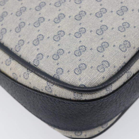 GUCCI Micro GG Supreme Shoulder Bag PVC Navy Gold 007 084 0423 Auth 207844