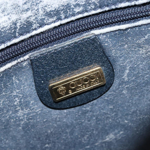 GUCCI Micro GG Supreme Shoulder Bag PVC Navy Gold 007 084 0423 Auth 207844