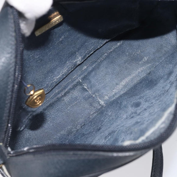 GUCCI Micro GG Supreme Shoulder Bag PVC Navy Gold 007 084 0423 Auth 207844