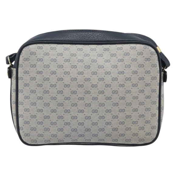 GUCCI Micro GG Supreme Shoulder Bag PVC Navy Gold 007 084 0423 Auth 207844
