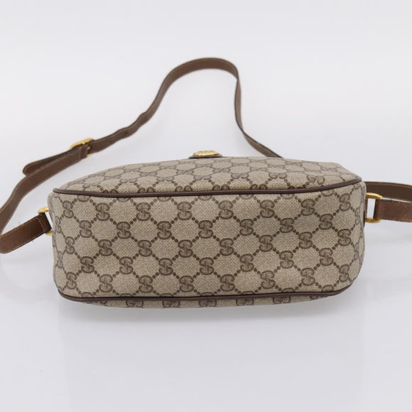 GUCCI GG Supreme Web Sherry Line Bag PVC Beige Gold 89 02 077 Auth 207845