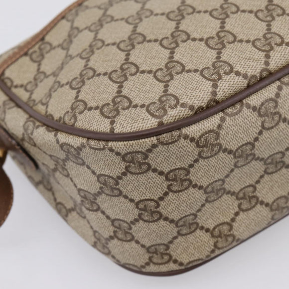 GUCCI GG Supreme Web Sherry Line Bag PVC Beige Gold 89 02 077 Auth 207845