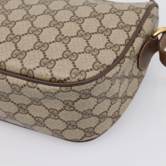 GUCCI GG Supreme Web Sherry Line Bag PVC Beige Gold 89 02 077 Auth 207845