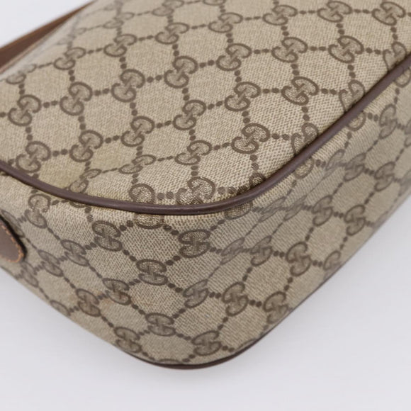 GUCCI GG Supreme Web Sherry Line Bag PVC Beige Gold 89 02 077 Auth 207845
