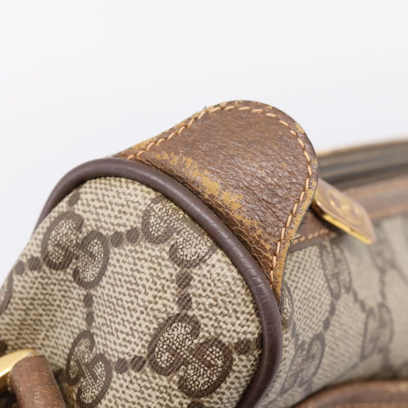GUCCI GG Supreme Web Sherry Line Bag PVC Beige Gold 89 02 077 Auth 207845