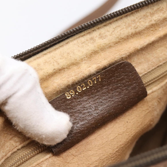 GUCCI GG Supreme Web Sherry Line Bag PVC Beige Gold 89 02 077 Auth 207845