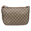 GUCCI GG Supreme Web Sherry Line Bag PVC Beige Gold 89 02 077 Auth 207845-3