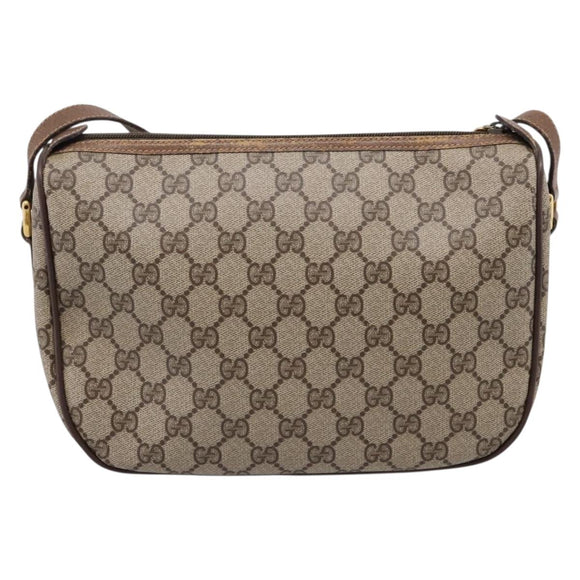 GUCCI GG Supreme Web Sherry Line Bag PVC Beige Gold 89 02 077 Auth 207845
