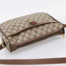 GUCCI GG Supreme Web Sherry Line Bag PVC Beige Gold 89 02 077 Auth 207845-6