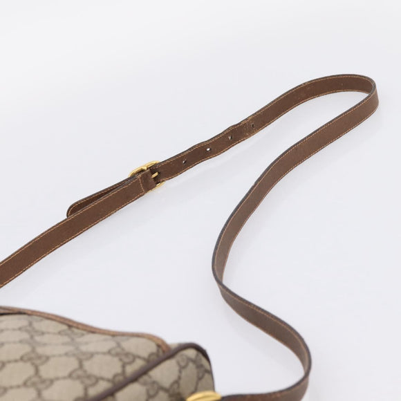 GUCCI GG Supreme Web Sherry Line Bag PVC Beige Gold 89 02 077 Auth 207845