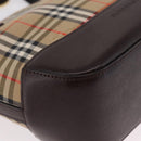 BURBERRY Nova Check Hand Bag Canvas Beige Gold Auth 207846A-10