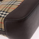 BURBERRY Nova Check Hand Bag Canvas Beige Gold Auth 207846A-12