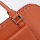 BURBERRY Hand Bag Leather Orange Silver Auth 207847A-17