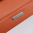 BURBERRY Hand Bag Leather Orange Silver Auth 207847A-18