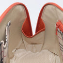 BURBERRY Hand Bag Leather Orange Silver Auth 207847A-20