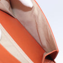 BURBERRY Hand Bag Leather Orange Silver Auth 207847A-23