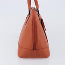 BURBERRY Hand Bag Leather Orange Silver Auth 207847A-3