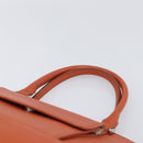 BURBERRY Hand Bag Leather Orange Silver Auth 207847A-8