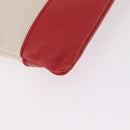 Balenciaga Navy Clip M Clutch Bag Canvas Beige Silver 373834 Auth 207852A-15