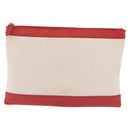 Balenciaga Navy Clip M Clutch Bag Canvas Beige Silver 373834 Auth 207852A-2