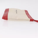Balenciaga Navy Clip M Clutch Bag Canvas Beige Silver 373834 Auth 207852A-3