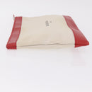 Balenciaga Navy Clip M Clutch Bag Canvas Beige Silver 373834 Auth 207852A-4